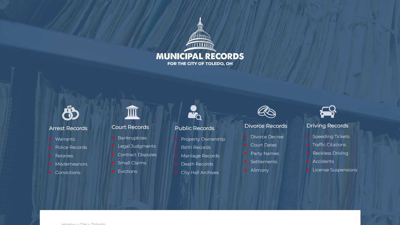 Municipal Records in Toledo oh
