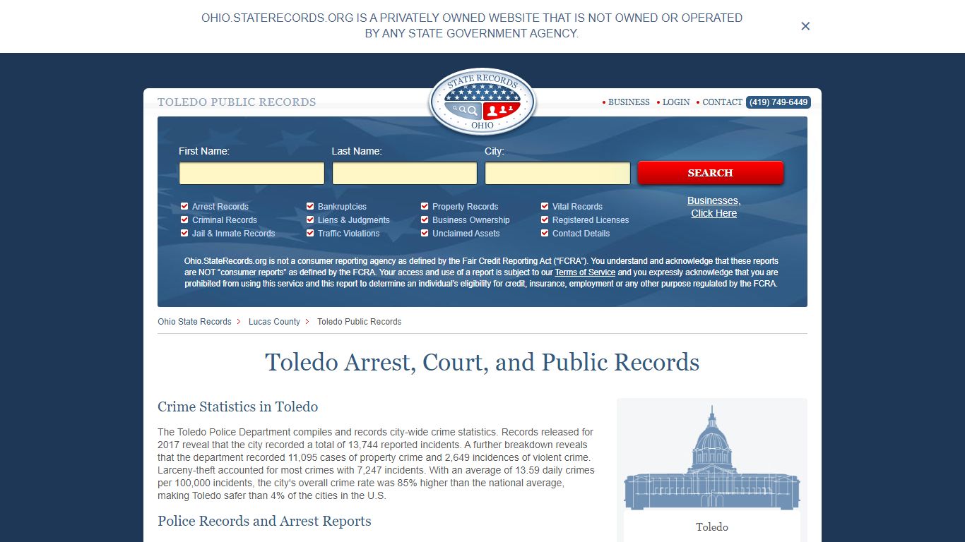 Toledo Arrest and Public Records | Ohio.StateRecords.org